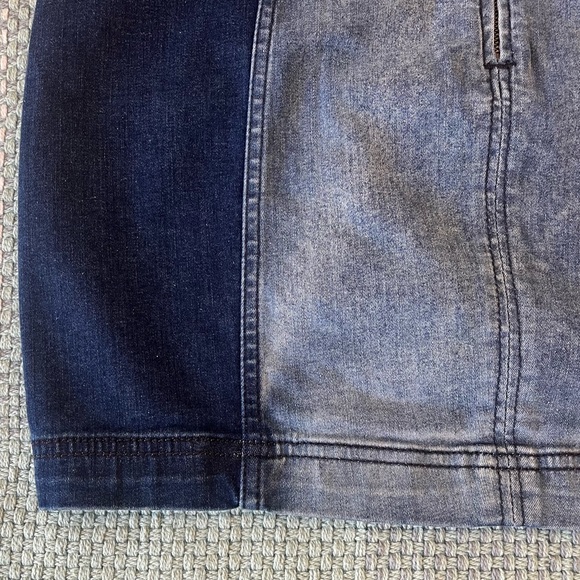 NWOT Free People Denim Colorblock Mini Skirt - Picture 6 of 7